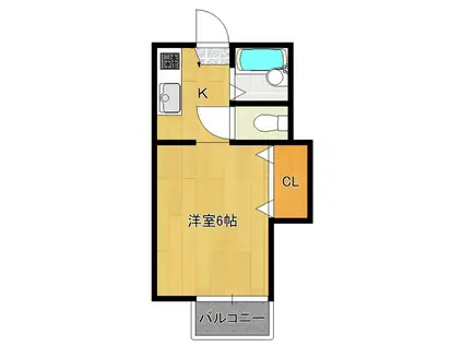 メゾン桜(1K/1階)の間取り写真