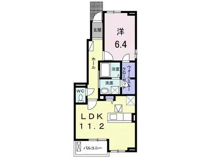 フォレスト ガーデン D(1LDK/1階)の間取り写真