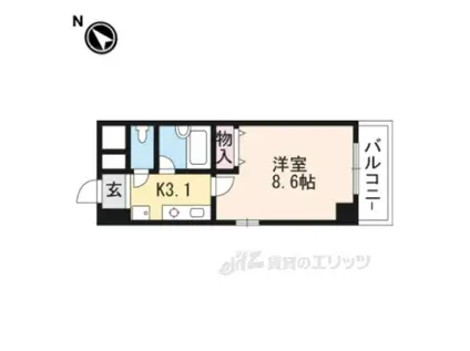 RECTO(1K/4階)の間取り写真