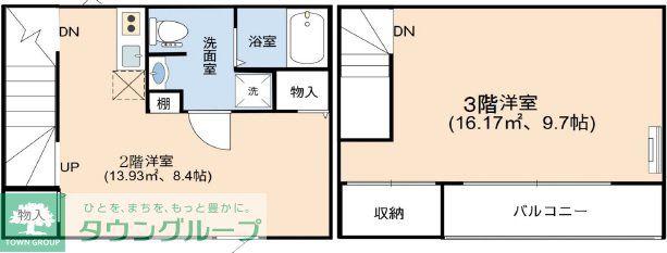 ベックアパートメント東川口(1LDK/2階)の間取り写真