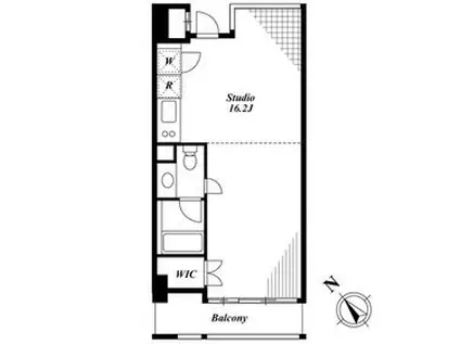 キャビンアリーナ赤坂(ワンルーム/7階)の間取り写真