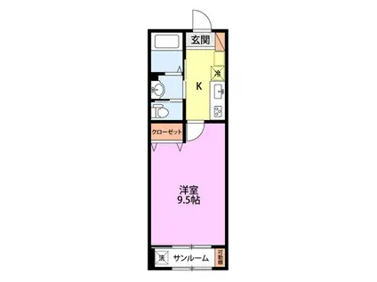 アルヴィータ(1K/1階)の間取り写真