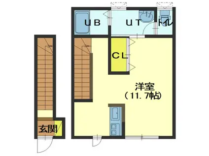 リーブルメゾンVI(ワンルーム/2階)の間取り写真