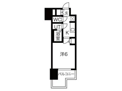 メイクスWアート名駅南III(1K/8階)の間取り写真