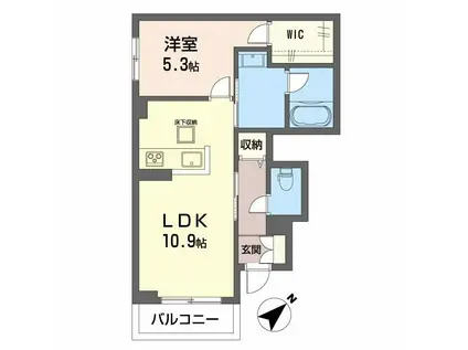 エクセル A(1LDK/1階)の間取り写真