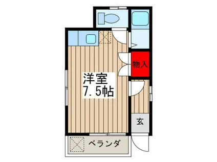 キャロルハウス(ワンルーム/1階)の間取り写真