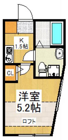 フォレストタウンR(1K/1階)の間取り写真