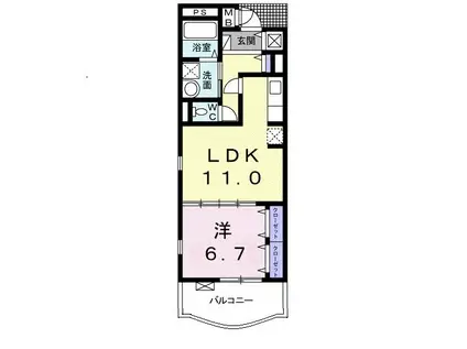 エクセレント クローバー(1LDK/2階)の間取り写真