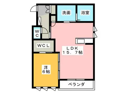 M-CLASS(1LDK/2階)の間取り写真