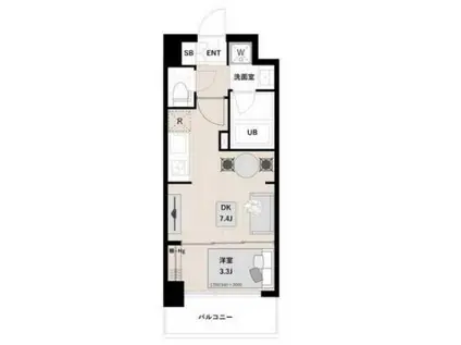 アーバンパーク清澄白河(1DK/6階)の間取り写真