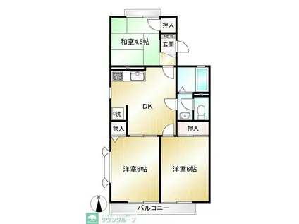 フォーレストヒルズI(3DK/2階)の間取り写真