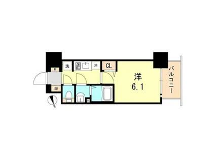 ファステート神戸ハーバーランド(1K/12階)の間取り写真