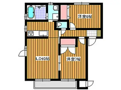 グランシード壱番館(2LDK/2階)の間取り写真
