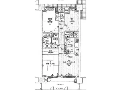 グラジオ姫路駅前II(3LDK/6階)の間取り写真