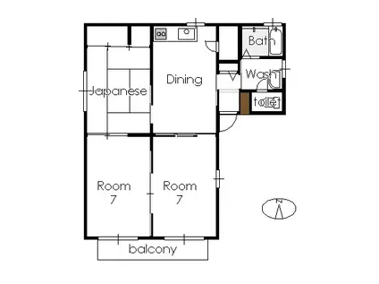 シャーメゾンカッツェB棟(3DK/2階)の間取り写真