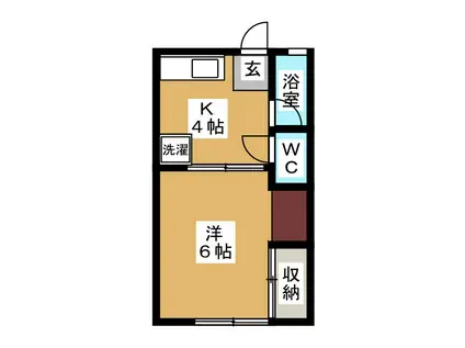 グリーンハイツ第2(1K/1階)の間取り写真