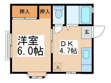 アパート美里(1DK/2階)の間取り写真