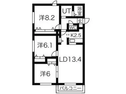 サンモール(3LDK/2階)の間取り写真