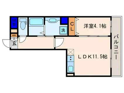 グレース桂川(1LDK/5階)の間取り写真