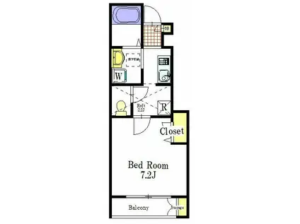 サンセール五香(1K/1階)の間取り写真