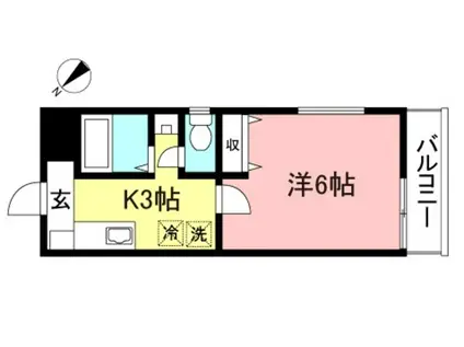アヴィタシオン成城13(1K/2階)の間取り写真