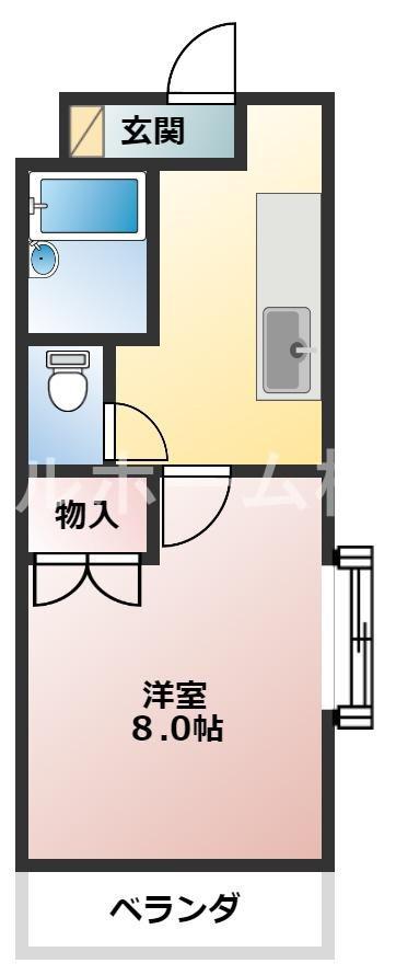 ドゥ プレジール(1K/1階)の間取り写真