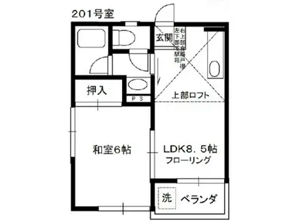 コート・エルム(1LDK/2階)の間取り写真