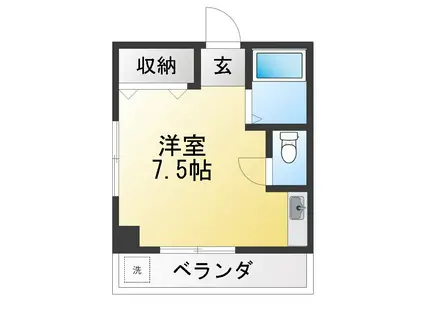 久保田ビル(ワンルーム/4階)の間取り写真