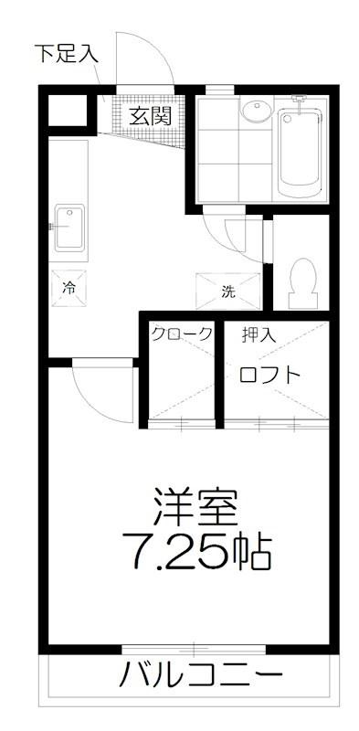 花壇ハイツ(1K/1階)の間取り写真