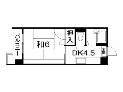 レジデンス塩原(1DK/2階)の間取り写真