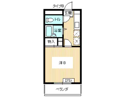 才川マンション(1K/1階)の間取り写真