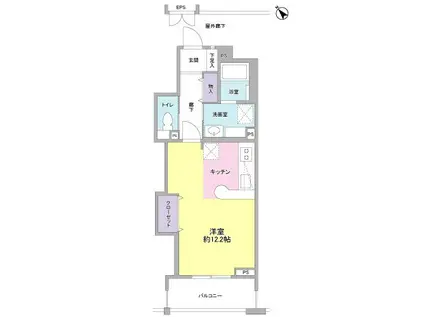 コート昴(ワンルーム/1階)の間取り写真