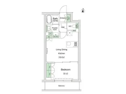 スタイリオ池上ウェル(1LDK/4階)の間取り写真