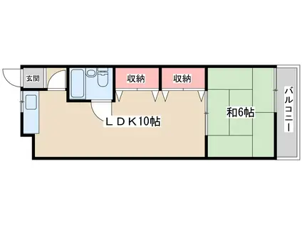 橋本第2総合ビル(1LDK/3階)の間取り写真