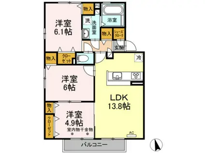 アヴァンス(3LDK/2階)の間取り写真