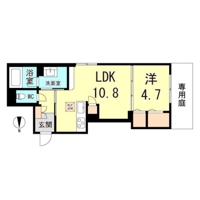 シャーメゾン アベリア(1LDK/1階)の間取り写真