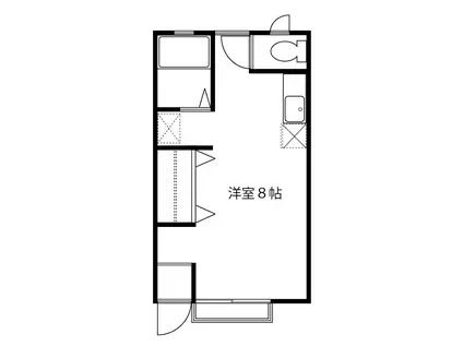 ロンジェビティー(1K/1階)の間取り写真