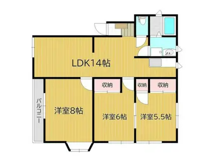 POSH HOUSEII 101(3LDK/1階)の間取り写真