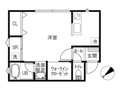 RUTILE I(ワンルーム/1階)の間取り写真