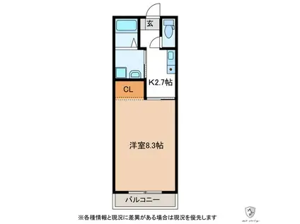 カーサオネスト金岡(1K/2階)の間取り写真