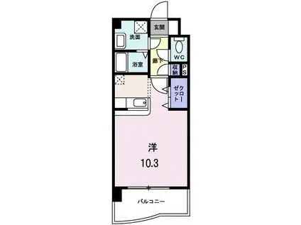 フォーウィルズコート(ワンルーム/3階)の間取り写真