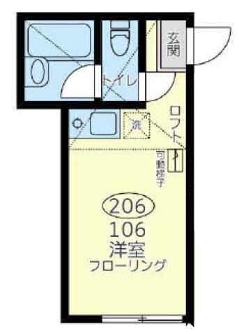 ユナイトHEMIアイザックの杜(ワンルーム/2階)の間取り写真