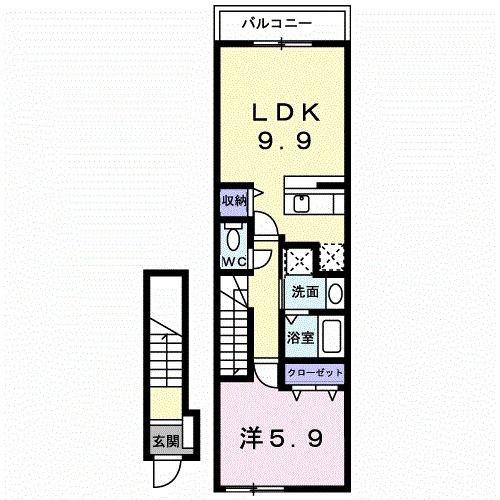 トルドニード(1LDK/2階)の間取り写真