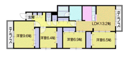 メゾンMT北野(4LDK/4階)の間取り写真