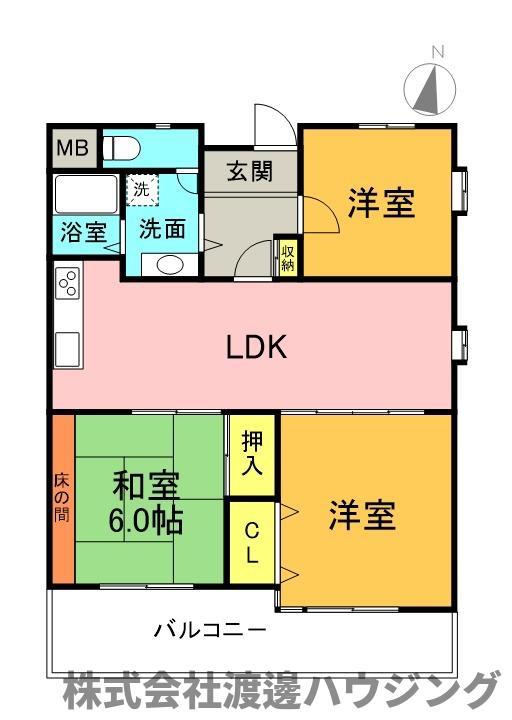 シェリール江坂(3LDK/5階)の間取り写真