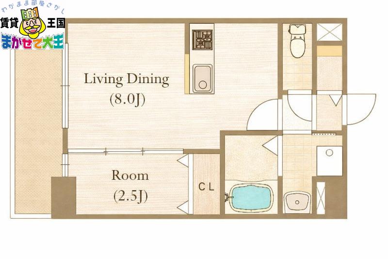 MODERN PALAZZO 長崎 CENTRAL(1LDK/5階)の間取り写真