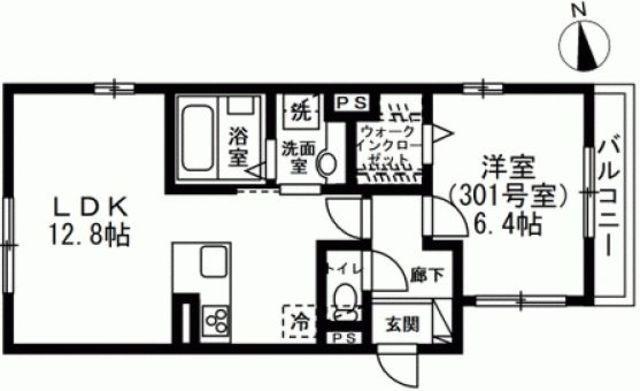 ルミエールM(1LDK/3階)の間取り写真