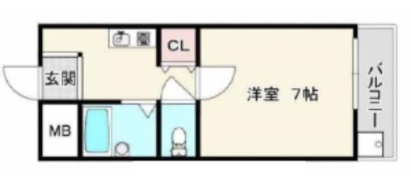ロイヤルマンション(1K/3階)の間取り写真