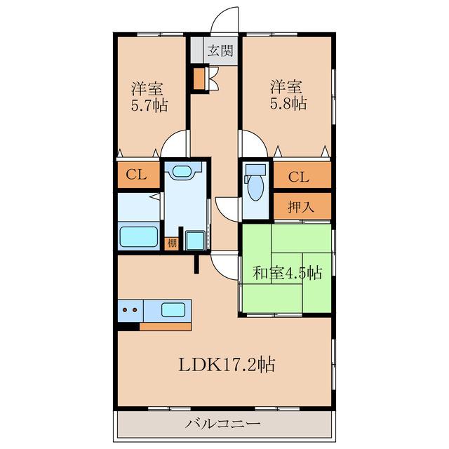 アイネイアスタワー(3LDK/5階)の間取り写真