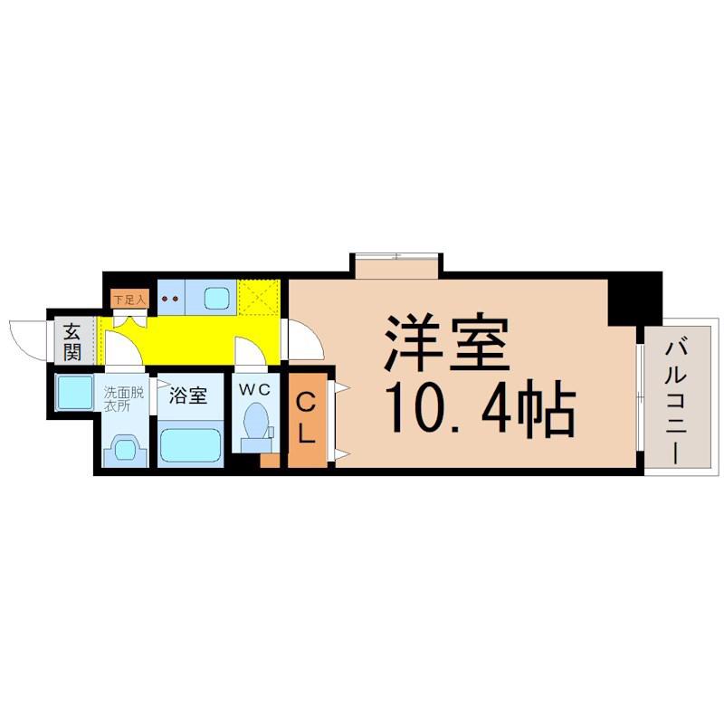 クピットガーデン千代田(1K/9階)の間取り写真